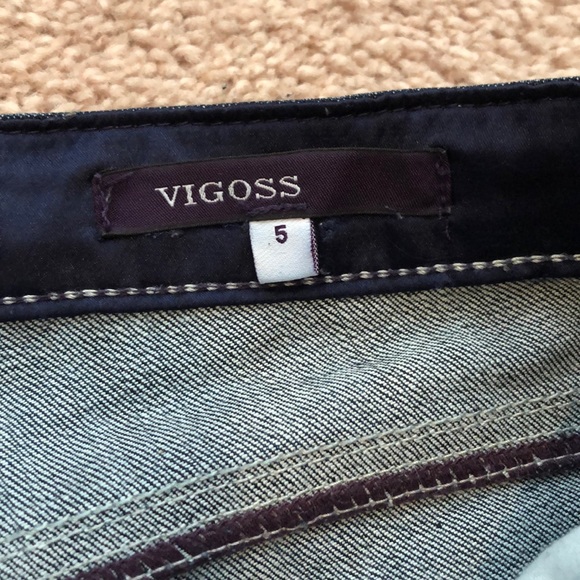 Vigoss Gold Glitter Straight Leg Ankle Jeans - Picture 4 of 7